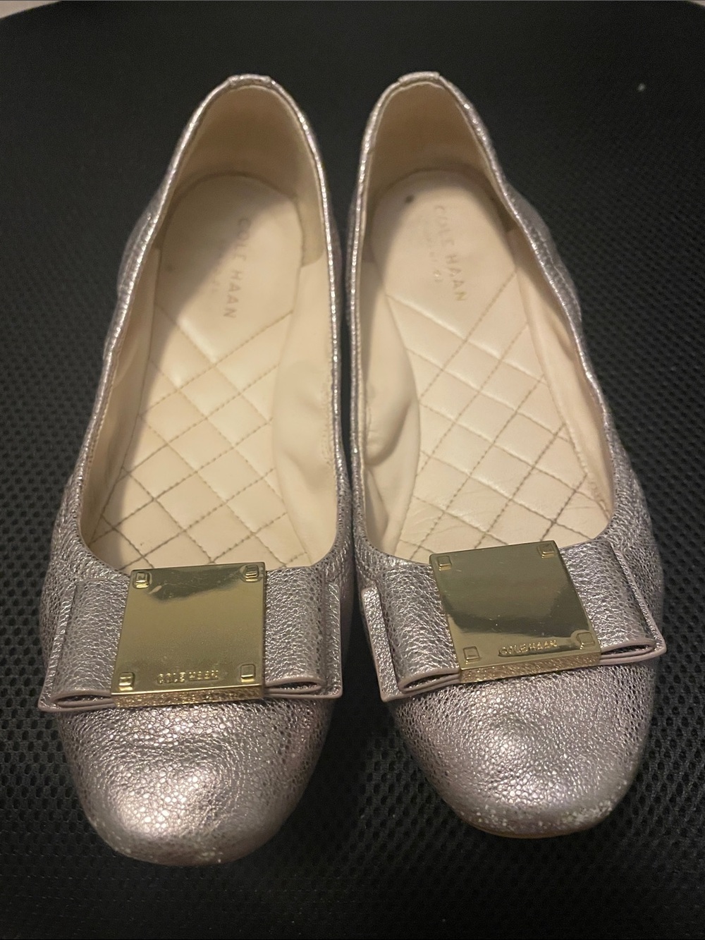 Women’s Cole Haan Tali Modern Bow Metallic Ballet Flats